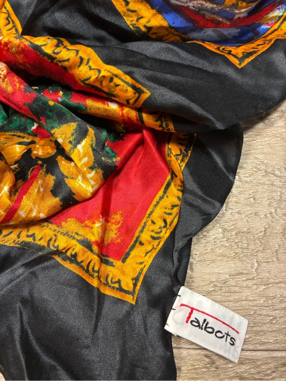 Talbots VTG 100% Silk Scarf Rectangle Holiday Theme Duck Snow Man Tree - Picture 5 of 9